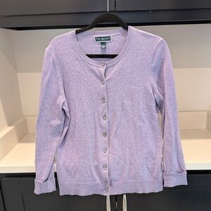 Karen Scott Lavender Cardigan. Size S